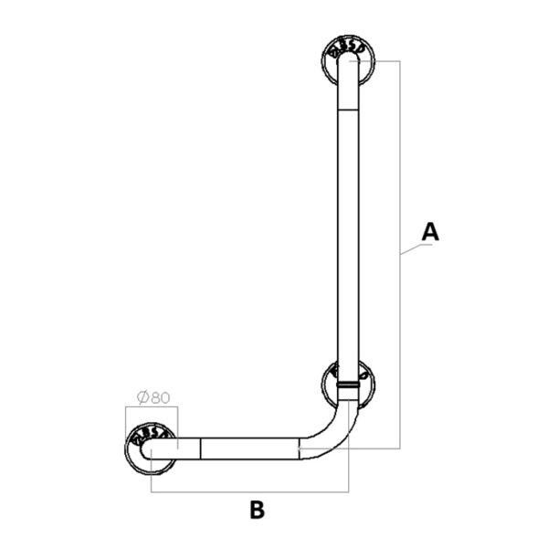 Winkelgriffe 90° Links / Rechts aus rostfreiem Edelstahl